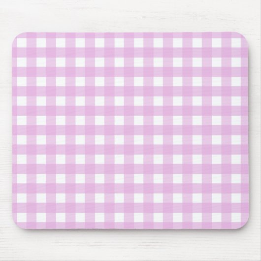 Bleek roze gingham muismat (Voorkant)