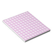 Bleek roze gingham notitieblok (Schuin)
