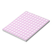 Bleek roze gingham notitieblok (Linkerzijde)