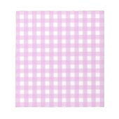 Bleek roze gingham notitieblok (Voorkant)