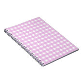 Bleek roze gingham notitieboek (Rechterzijde)