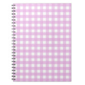 Bleek roze gingham notitieboek (Voorkant)