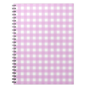 Bleek roze gingham notitieboek