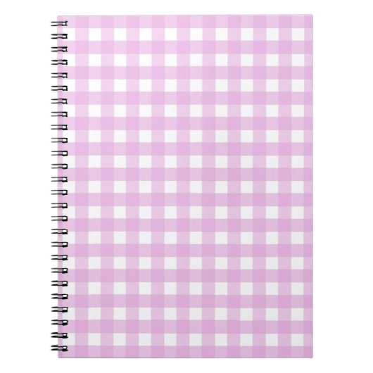 Bleek roze gingham notitieboek (Voorkant)