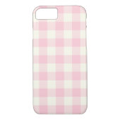 Bleek Roze Gingham Pattern iPhone 7 Hoesje (Achterkant)