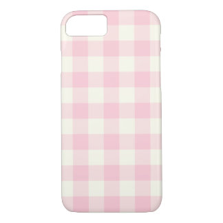 Bleek Roze Gingham Pattern iPhone 7 Hoesje