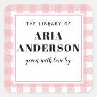 Bleek Roze Gingham Pset Baby Boy Book Bord