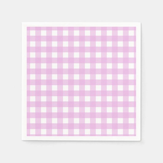 Bleek roze gingham servet (Voorkant)