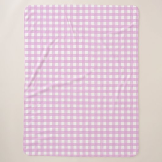 Bleek roze gingham sherpa deken (Voorkant)