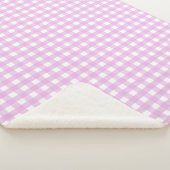 Bleek roze gingham sherpa deken (3/4)
