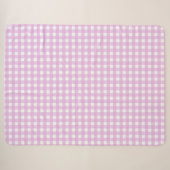 Bleek roze gingham sherpa deken (Voorkant (horizontaal))