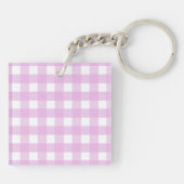 Bleek roze gingham sleutelhanger (Achterkant)