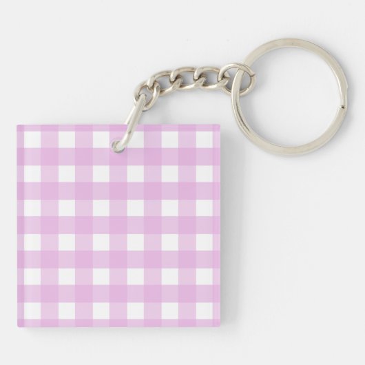 Bleek roze gingham sleutelhanger (Achterkant)
