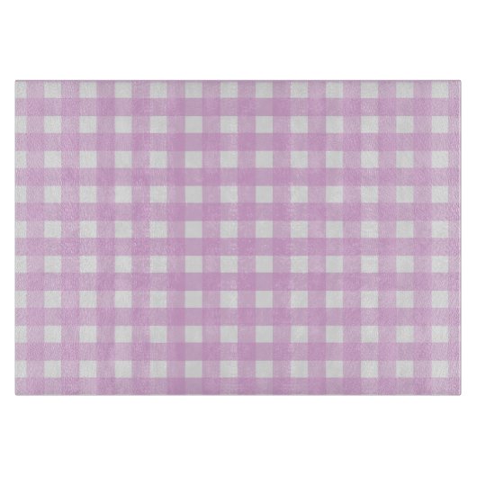 Bleek roze gingham snijplank (Voorkant)