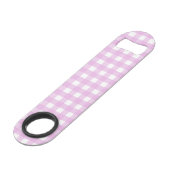 Bleek roze gingham speed flessenopener (Voorkant Gekanteld)