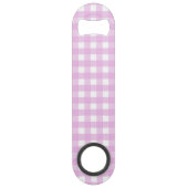 Bleek roze gingham speed flessenopener (Achterkant)