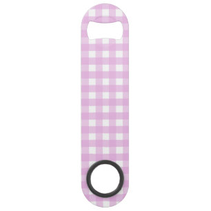 Bleek roze gingham speed flessenopener