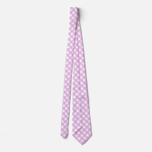 Bleek roze gingham stropdas (Achterkant)
