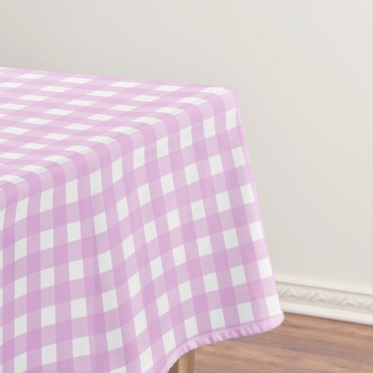 Bleek roze gingham tafelkleed (Voorbeeld)