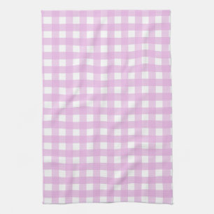 Bleek roze gingham theedoek
