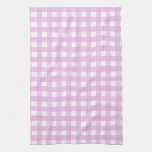 Bleek roze gingham theedoek (Verticaal)