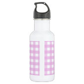 Bleek roze gingham waterfles (Achterkant)