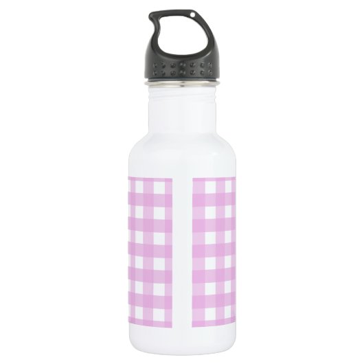 Bleek roze gingham waterfles  (Achterkant)
