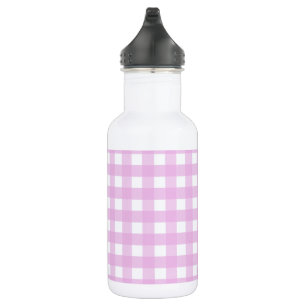 Bleek roze gingham waterfles 