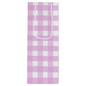 Bleek roze gingham wijn cadeautas (Voorkant)