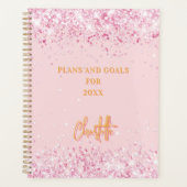 Bleek roze gouden naamscript 2026 planner (Voorkant)