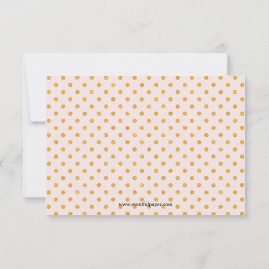 Bleek roze goudglitter-Stippen-3x5 geboorteaankond Aankondiging (Achterkant)