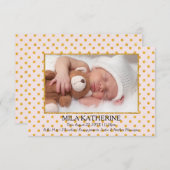 Bleek roze goudglitter-Stippen-3x5 geboorteaankond Aankondiging (Voorkant / Achterkant)