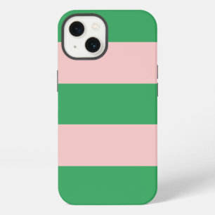 Bleek roze & groene strepen iPhone 13 hoesje