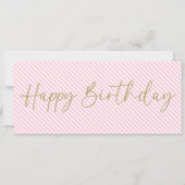 Bleek Roze Happy Birthday Cadeaubon Kaart (Achterkant)