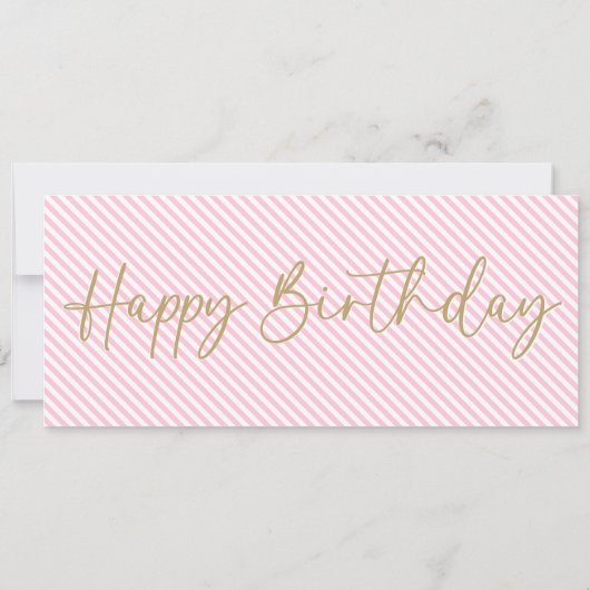 Bleek Roze Happy Birthday Cadeaubon Kaart (Achterkant)