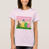 Bleek roze Happy Easter T-Shirt (Voorkant)