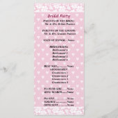 Bleek-roze-hartsweddenschap Programmakaart (Achterkant)