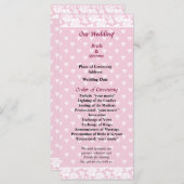 Bleek-roze-hartsweddenschap Programmakaart (Voorkant / Achterkant)