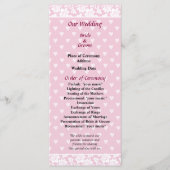 Bleek-roze-hartsweddenschap Programmakaart (Voorkant)