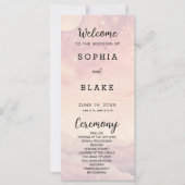 Bleek roze hemelse bruiloft programma (Voorkant)