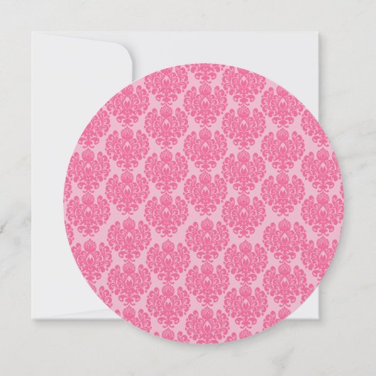 Bleek roze hotroze Damask Weddenschap Save the Dat Kaart (Achterkant)