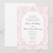 Bleek roze huwelijk Damasthema Gepersonaliseerd In Kaart (Voorkant / Achterkant)