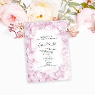Bleek Roze hydrangea Baby shower voor de Waterverf Kaart