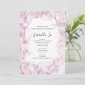 Bleek Roze hydrangea Baby shower voor de Waterverf Kaart (Staand voorkant)