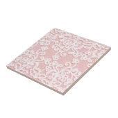 Bleek roze kant, wit, , Victoriaans, meisjes, scha Tegeltje (Zijkant)