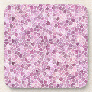 Bleek Roze Kasseien Patchwork Terrazzo Patroon Bier Onderzetter