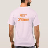 Bleek roze kleur kerstwensen bedrukt T-shirt-super T-shirt (Achterkant)