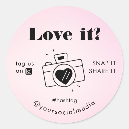 Bleek roze liefde magnetisch Label delen Sociale m (Voorkant)