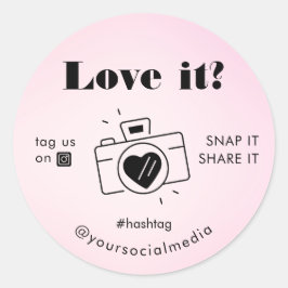 Bleek roze liefde magnetisch Label delen Sociale m