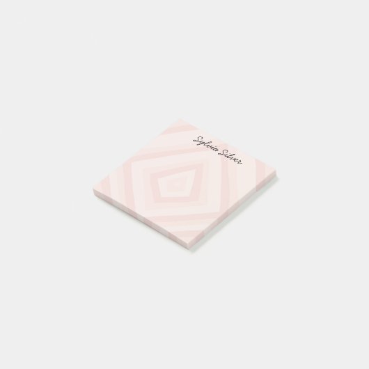 Bleek Roze Lijn aangepast grafisch monogram op maa Post-it® Notes (Schuin)